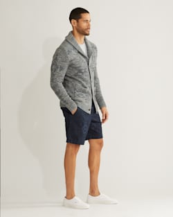 ALTERNATE VIEW OF MEN'S BRIDGE CREEK COTTON CARDIGAN IN INDIGO image number 2