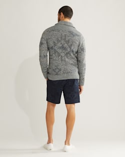 ALTERNATE VIEW OF MEN'S BRIDGE CREEK COTTON CARDIGAN IN INDIGO image number 3