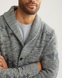 ALTERNATE VIEW OF MEN'S BRIDGE CREEK COTTON CARDIGAN IN INDIGO image number 4