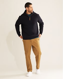 MEN'S MERINO HALF-ZIP SWEATER IN DARK NAVY image number 1