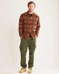 MEN'S DOUBLESOFT DRIFTWOOD SHIRT IN HARDING GOLD/NAVY image number 1