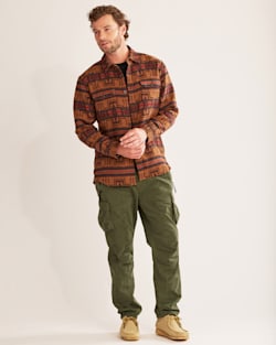 ALTERNATE VIEW OF MEN'S DOUBLESOFT DRIFTWOOD SHIRT IN HARDING GOLD/NAVY image number 5