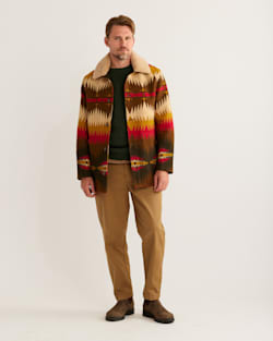 Pendleton brownsville shearling collar coat top