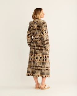 ALTERNATE VIEW OF UNISEX COTTON TERRY VELOUR ROBE IN GREY HARDING STAR image number 3