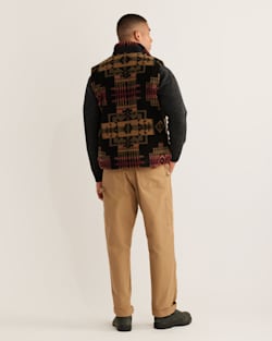 ALTERNATE VIEW OF MEN'S RIDGELINE BERBER FLEECE VEST IN BLACK/OLIVE CHIEF JOSEPH image number 3