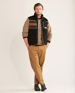 ALTERNATE VIEW OF MEN'S RIDGELINE BERBER FLEECE VEST IN OLIVE CAMP STRIPE image number 5