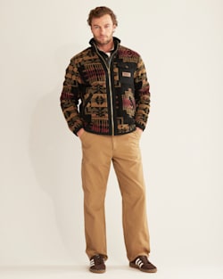 MEN'S LONE FIR STAND-COLLAR FLEECE JACKET IN BLACK/OLIVE CHIEF JOSEPH image number 1