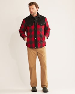 ALTERNATE VIEW OF MEN'S TIMBERLINE SHIRT JACKET IN RED OMBRE image number 3