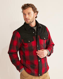 ALTERNATE VIEW OF MEN'S TIMBERLINE SHIRT JACKET IN RED OMBRE image number 6