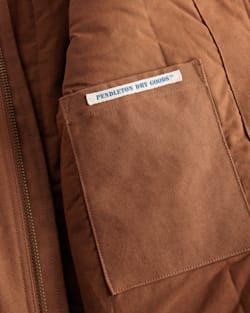 ALTERNATE VIEW OF MEN'S CARSON CITY CANVAS BARN COAT IN WHISKEY image number 6