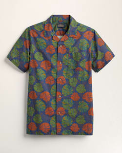 MEN'S SHORT-SLEEVE ALOHA SHIRT IN BLUE MONSTERA image number 1