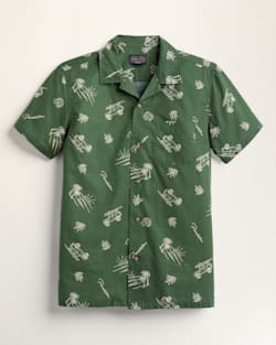 MEN'S SHORT-SLEEVE ALOHA SHIRT IN OLIVE DUNE RIDER image number 1
