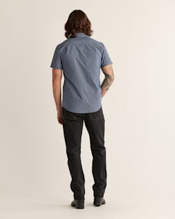 ALTERNATE VIEW OF MEN'S COLFAX DIAMOND DOBBY COTTON SHIRT IN DARK INDIGO image number 3