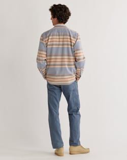 ALTERNATE VIEW OF MEN'S STRIPED BEACH SHACK COTTON SHIRT IN INDIGO image number 3