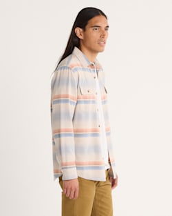 ALTERNATE VIEW OF MEN'S STRIPED BEACH SHACK COTTON SHIRT IN NATURAL MULTI STRIPE image number 3