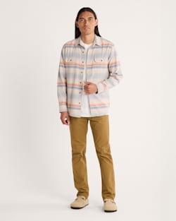 ALTERNATE VIEW OF MEN'S STRIPED BEACH SHACK COTTON SHIRT IN NATURAL MULTI STRIPE image number 4