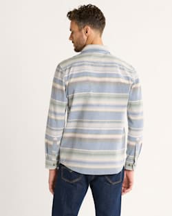ALTERNATE VIEW OF MEN'S STRIPED BEACH SHACK COTTON SHIRT IN NAVY STRIPE image number 2