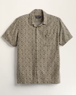 MEN'S SHORT-SLEEVE LINEN CAMP SHIRT IN KHAKI MEDALLION image number 1