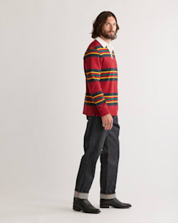 ALTERNATE VIEW OF UNISEX DECKER RUGBY STRIPE SHIRT IN RAINIER STRIPE image number 4