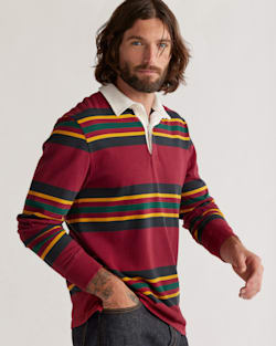 ALTERNATE VIEW OF UNISEX DECKER RUGBY STRIPE SHIRT IN RAINIER STRIPE image number 6