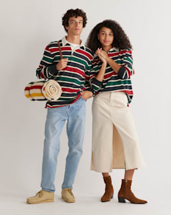 UNISEX DECKER RUGBY STRIPE SHIRT IN RANGER STRIPE image number 1