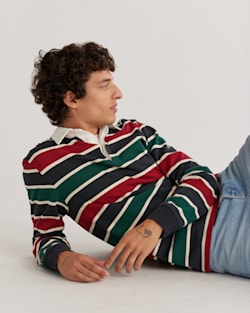 [ JEANS] Striped Rugby T-shirt ★大人気★ Shop Our Pendleton Unisex Decker Rugby Stripe Shirt | Pendleton