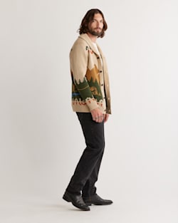 ALTERNATE VIEW OF MEN'S CAMP COTTON CARDIGAN IN TAN PEAKS image number 3