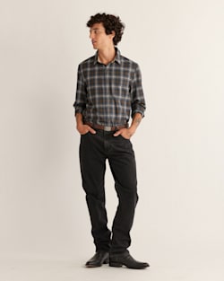 ALTERNATE VIEW OF MEN'S LODGE MERINO SHIRT IN BLUE/BROWN/TAN PLAID image number 4