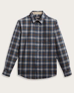 ALTERNATE VIEW OF MEN'S LODGE MERINO SHIRT IN BLUE/BROWN/TAN PLAID image number 5