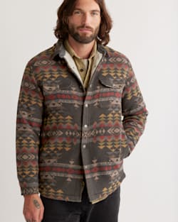 ALTERNATE VIEW OF MEN'S DOUBLESOFT SHERPA-LINED SHIRT JACKET IN GREY HIGHLAND PEAK image number 4