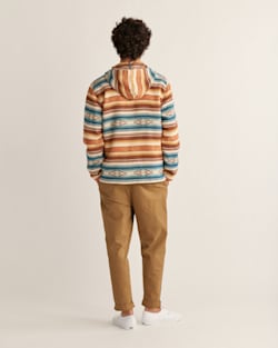 ALTERNATE VIEW OF MEN'S DOUBLESOFT DRIFTWOOD HOODIE IN AZURE/BROWN STRIPE image number 3