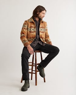 ALTERNATE VIEW OF MEN'S COLTON ZIP-FRONT WOOL COAT IN TAN HIGHLAND PEAK image number 5