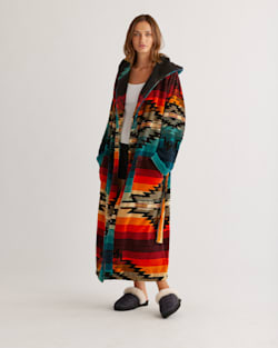 ALTERNATE VIEW OF UNISEX COTTON TERRY VELOUR ROBE IN SALTILLO SUNSET image number 2
