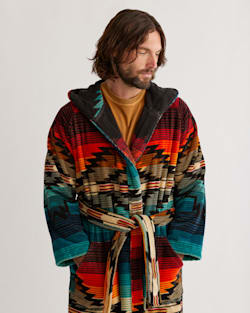ALTERNATE VIEW OF UNISEX COTTON TERRY VELOUR ROBE IN SALTILLO SUNSET image number 7