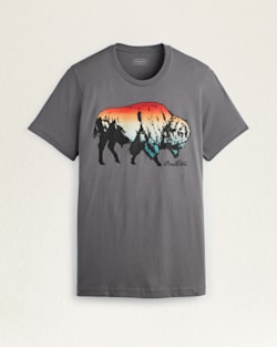 MEN'S OMBRE BISON GRAPHIC TEE IN ASPHALT/MULTI image number 1