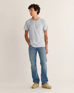 ALTERNATE VIEW OF MEN'S HARDING SKULL GRAPHIC TEE IN LIGHT BLUE/WHITE image number 4