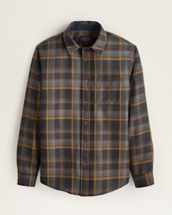 MEN'S PLAID MERINO LODGE SHIRT IN SLATE/GOLD OMBRE image number 1