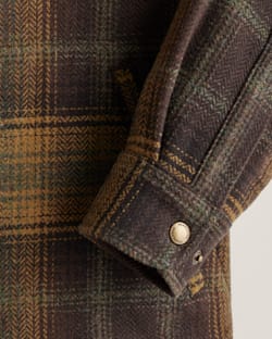 ALTERNATE VIEW OF MEN'S PLAID FOREST SHIRT JACKET IN GREEN/BROWN image number 3