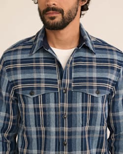 ALTERNATE VIEW OF MEN'S PLAID WESTON PAWPINE SHIRT IN BLUE/TAN MIX image number 5