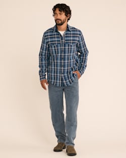 ALTERNATE VIEW OF MEN'S PLAID WESTON PAWPINE SHIRT IN BLUE/TAN MIX image number 6