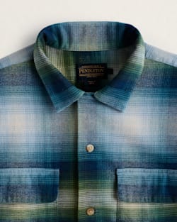 ALTERNATE VIEW OF MEN'S SHORT-SLEEVE PLAID COTTON BOARD SHIRT IN BLUE/GREEN OMBRE image number 2