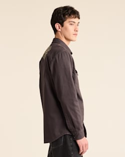 ALTERNATE VIEW OF MEN'S CHANDLER EMBROIDERED DENIM SHIRT IN BLACK image number 2