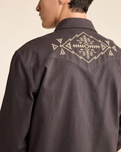 ALTERNATE VIEW OF MEN'S CHANDLER EMBROIDERED DENIM SHIRT IN BLACK image number 4