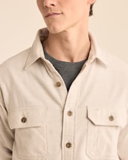 ALTERNATE VIEW OF MEN'S BURNSIDE DOUBLEBRUSHED FLANNEL SHIRT IN NATURAL HEATHER image number 2