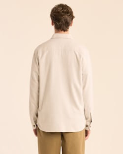 ALTERNATE VIEW OF MEN'S BURNSIDE DOUBLEBRUSHED FLANNEL SHIRT IN NATURAL HEATHER image number 3