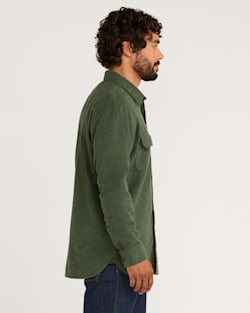 ALTERNATE VIEW OF MEN'S BURNSIDE DOUBLEBRUSHED FLANNEL SHIRT IN GREEN HEATHER image number 2