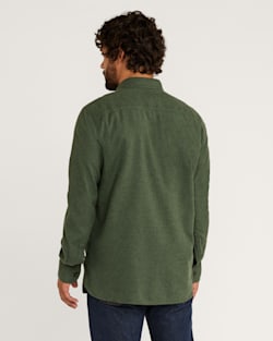 ALTERNATE VIEW OF MEN'S BURNSIDE DOUBLEBRUSHED FLANNEL SHIRT IN GREEN HEATHER image number 3