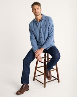 MEN'S BURNSIDE DOUBLEBRUSHED FLANNEL SHIRT IN BLUE HEATHER image number 1