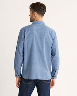 ALTERNATE VIEW OF MEN'S BURNSIDE DOUBLEBRUSHED FLANNEL SHIRT IN BLUE HEATHER image number 2