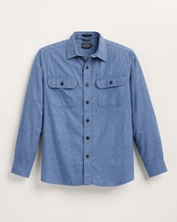 ALTERNATE VIEW OF MEN'S BURNSIDE DOUBLEBRUSHED FLANNEL SHIRT IN BLUE HEATHER image number 5